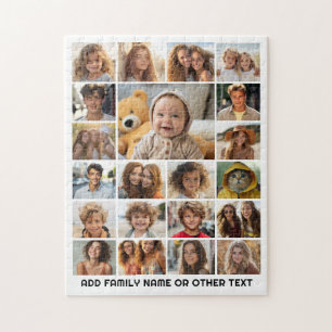 21 Fotocollage - Benutzerdefinierter Text - Schwar Puzzle