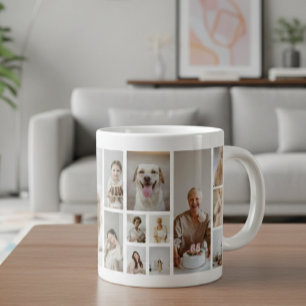 21 FotoCollage Family Personalisiert Jumbo-Tasse