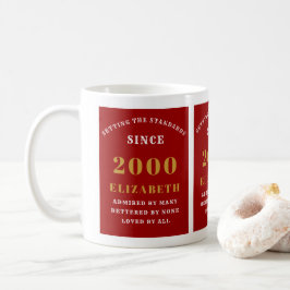 21. Geburtstag 2000 Rote Standards Ihren Namen hin Kaffeetasse