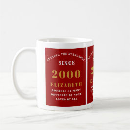 21. Geburtstag 2000 Rote Standards Ihren Namen hin Kaffeetasse