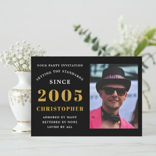 21. Geburtstag 2005 Schwarzes Gold personalisierte Einladung