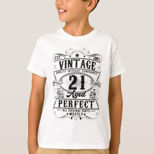 21. Geburtstag 21 Jahre alt Vintag Est 2004 Bday D T-Shirt