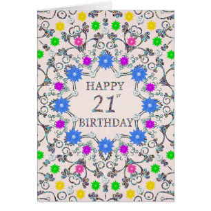 21. Geburtstag Abstrakte Blume