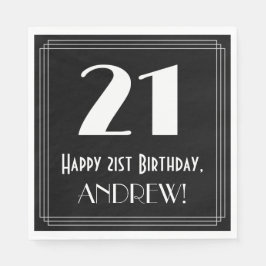 21. Geburtstag ~ Art Deco Inspiriert Look "21", Na Serviette