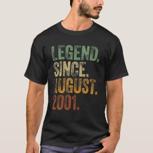 21. Geburtstag August Geboren 21 Jahre Legend Seit T-Shirt