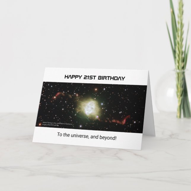 21. Geburtstag benutzerdefinierter Text nebula Uni Karte (Vorderseite)
