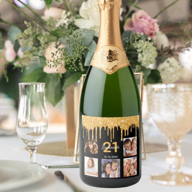 21. Geburtstag benutzerdefiniertes Foto Glitzer Sc (Von Creator hochgeladen)