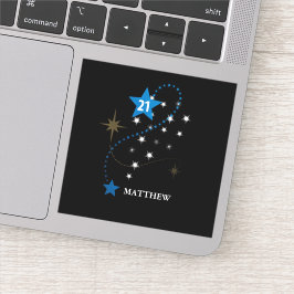 21. Geburtstag Blau und Schwarz Personalisiert Aufkleber