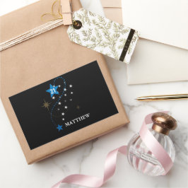 21. Geburtstag Blau und Schwarz Personalisiert Rechteckiger Aufkleber
