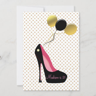 21. Geburtstag Bling High Heels Einladung