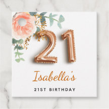 21. Geburtstag Blütenblütengold Eukalyptus Monogra