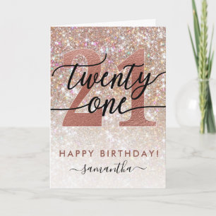 21. Geburtstag Chic Glitter Ombre Karte