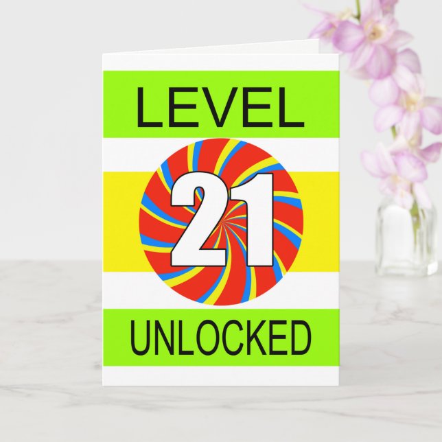 21. Geburtstag Computer Gamer Karte (Orchidee)