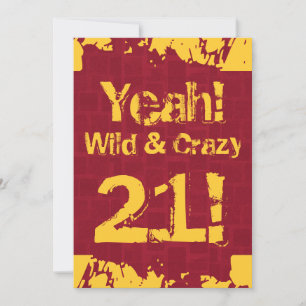 21. Geburtstag Damask Paint Splash Wild und Crazy Einladung