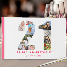 21. Geburtstag Denken Sie daran, wenn ... Rosa Fot Gästebuch