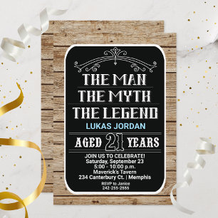 21. Geburtstag Der Mann der Mythos der Legende 21  Einladung