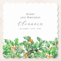 21. Geburtstag Dezember Geburtstag Blume Holly Cus