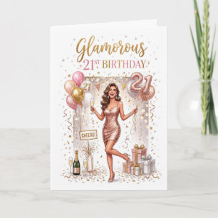 21. Geburtstag einer Frau Karte