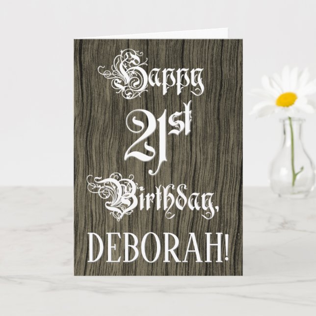 21. Geburtstag: Extravaganter, eleganter Text; Imi Karte (Kleine Pflanze)
