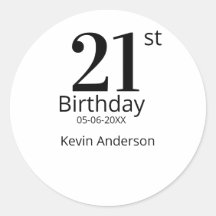 21. Geburtstag fett gedruckter Name Datum einfache