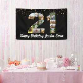 21. Geburtstag Foto Collage Jubiläum Banner