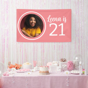 21. Geburtstag Foto Rahmen Banner