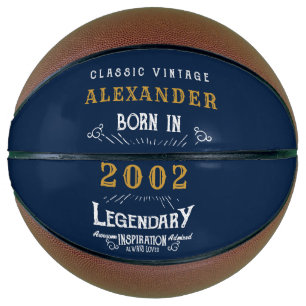 21. Geburtstag Geboren 2002 Name Legend Blue Gold  Basketball