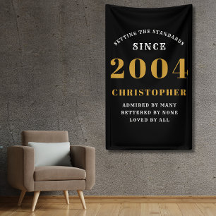 21. Geburtstag Geboren 2004 Name Schwarz Gold hinz Banner