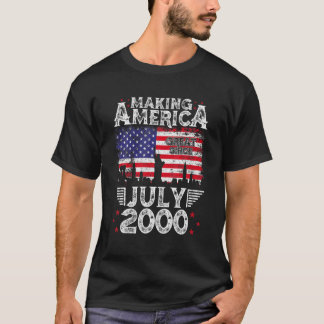 21. Geburtstag Geschenk Juli 2000 Amerikanische Fl T-Shirt