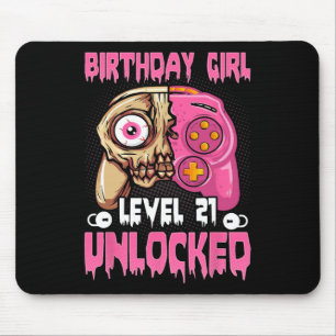 21. Geburtstag Girl Level 21 Entsperrtes Videospie Mousepad