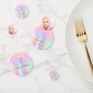 21. Geburtstag Glitzer Foto Regenbogen holografisc Konfetti