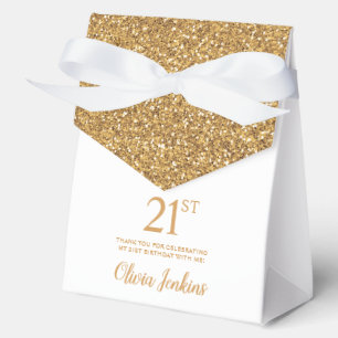 21. Geburtstag Gold Glitter Danke Geschenkschachtel
