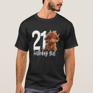 21. Geburtstag Highland Cow Party Mädchen Tochter T-Shirt