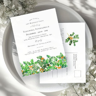 21. Geburtstag Holly Dezember Geburtsmonat Blume\ Einladungspostkarte