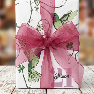 21. Geburtstag Irish Green Hummingbirds Geschenkpapier