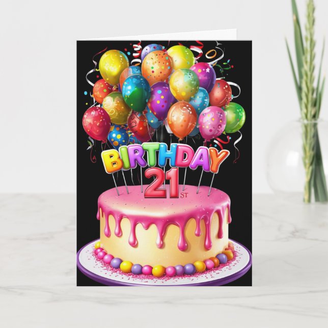 21. Geburtstag Karte (Vorderseite)