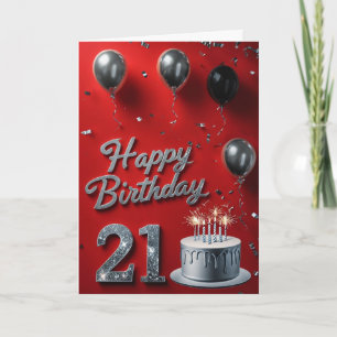 21. Geburtstag Karte