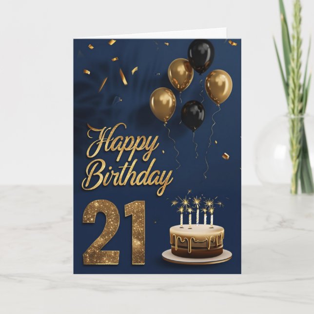 21. Geburtstag Karte (Vorderseite)