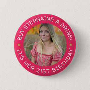 21. Geburtstag Kaufen Sie mir ein Getränk Button