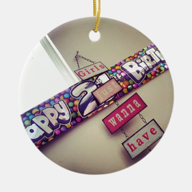 21. Geburtstag Keramik Ornament (Vorne)