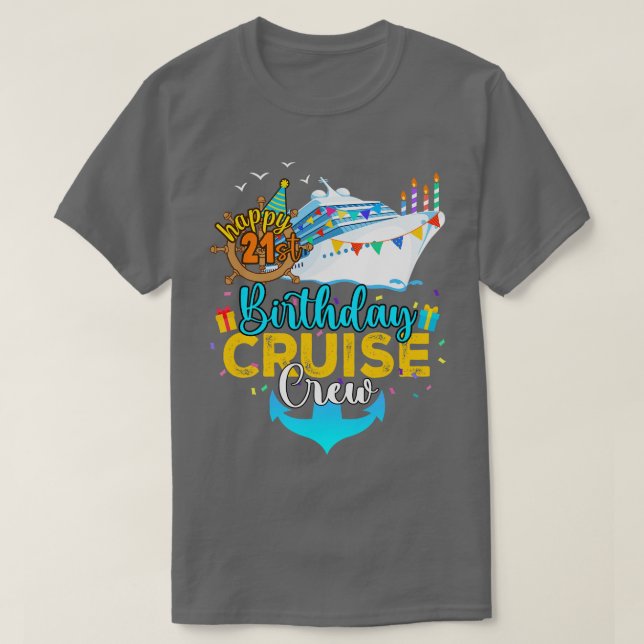 21. Geburtstag Kreuzfahrt Crew T-Shirt (Design vorne)