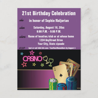 21. Geburtstag Las Vegas oder Casino Einladung