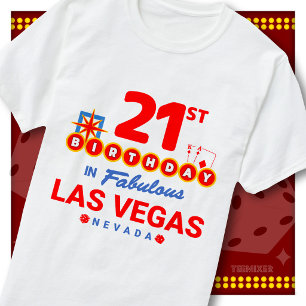 21. Geburtstag Las Vegas Willkommensschild Party S T-Shirt
