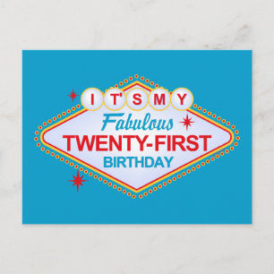 21. Geburtstag Las Vegass Ankündigungspostkarte