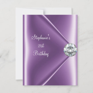 21. Geburtstag Lila Mauve Diamond Jewel 2 Einladung
