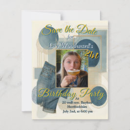 21. Geburtstag Mandelblüte blau-creme Ankündigung