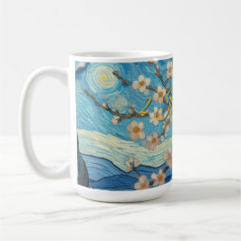 21. Geburtstag Mandelblüte blau-creme Kaffeetasse