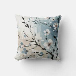 21. Geburtstag Mandelblüte blau-creme Kissen