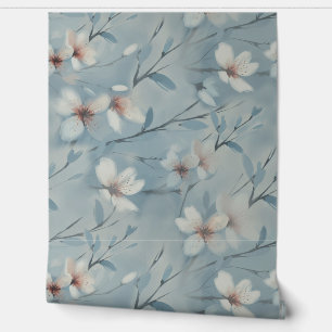 21. Geburtstag Mandelblüte blau-creme Tapete