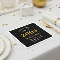 21. Geburtstag Name 2005 Schwarz Gold Elegant Chic